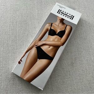 WOLFORD Black Cotton Contour String Thong